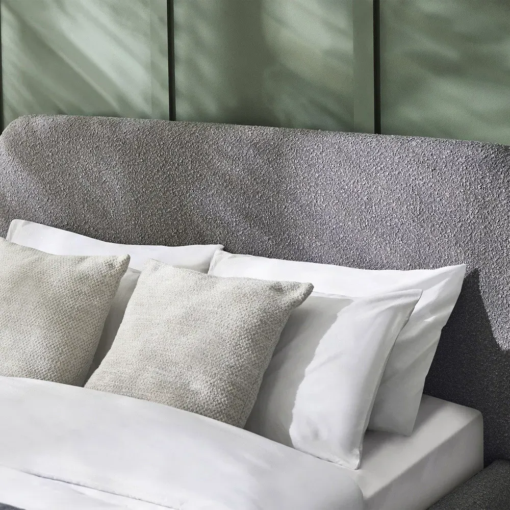 Hannah King Size Bed Frame - Grey, Boucle