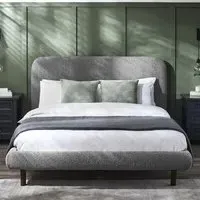 Hannah King Size Bed Frame - Grey, Boucle