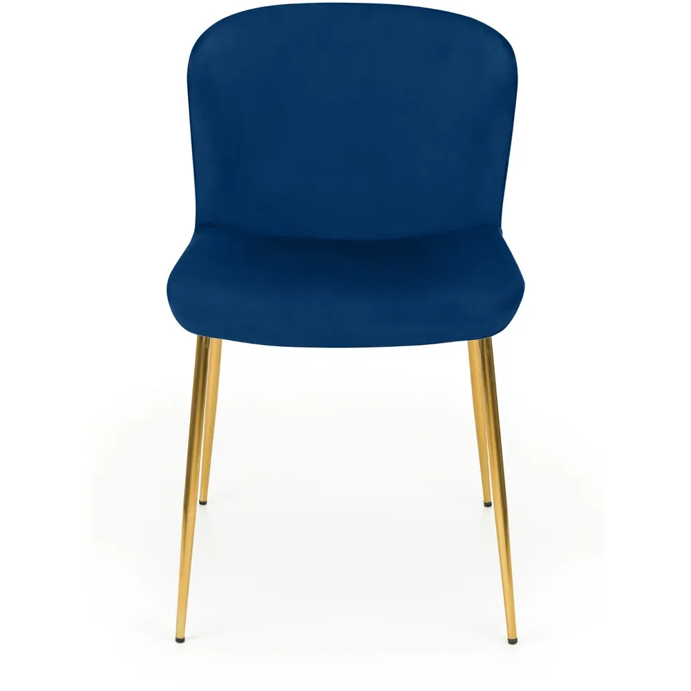 Harper Set of 2 Dining Chairs - Blue, Velvet