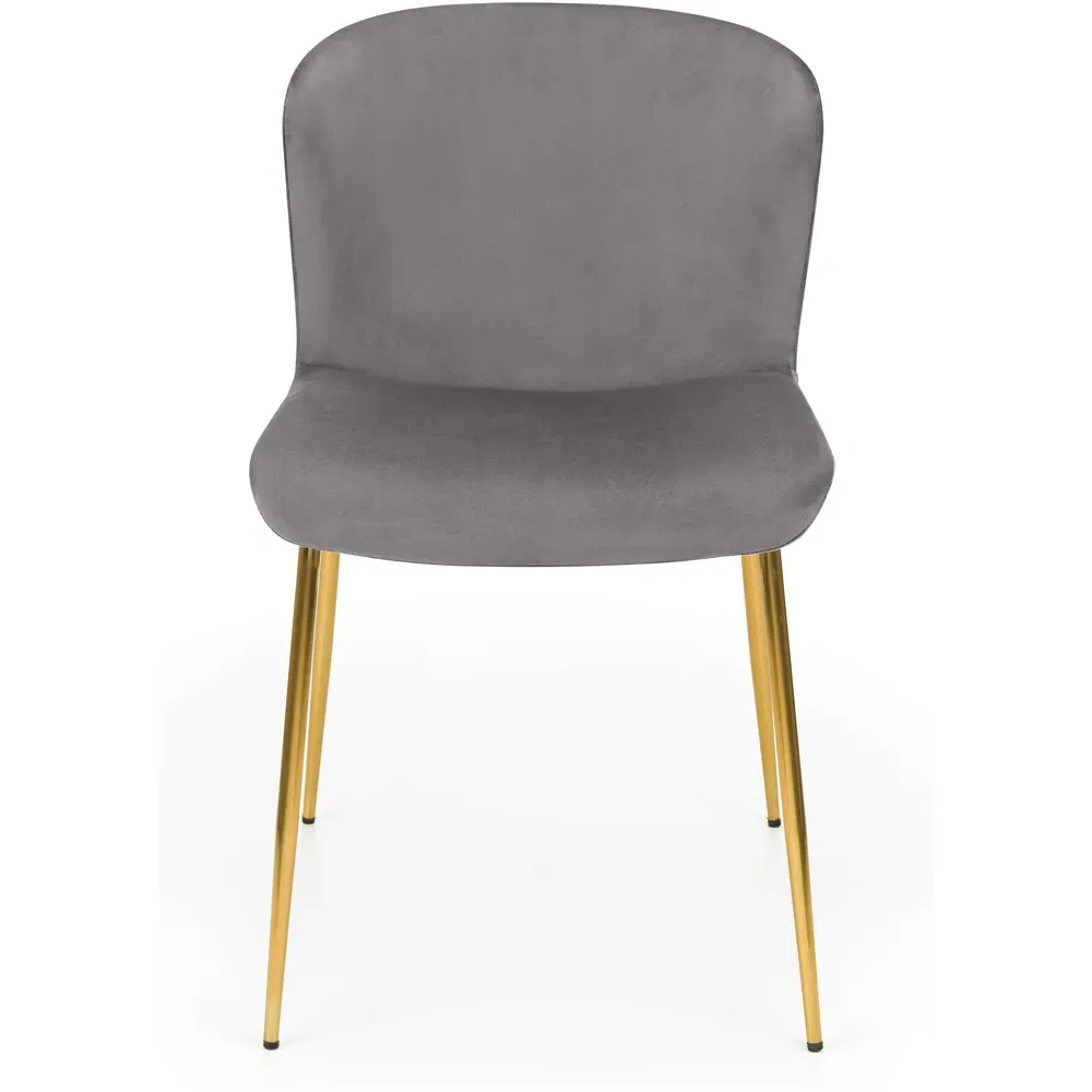 Harper Set of 2 Dining Chairs - Grey, Velvet