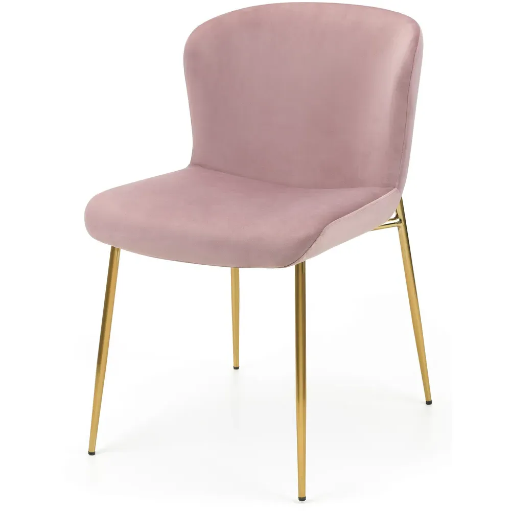 Harper Set of 2 Dining Chairs - Pink, Velvet