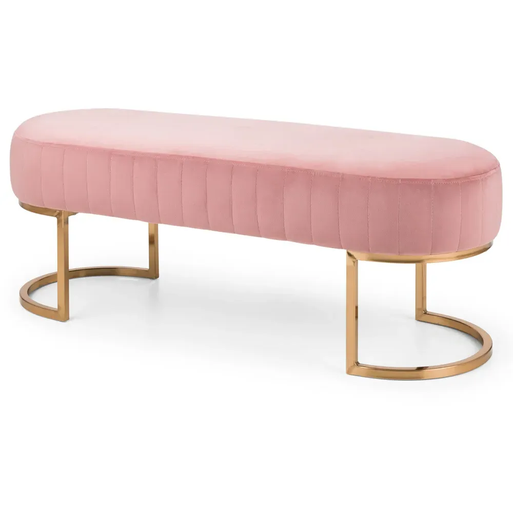 Harrogate 2-Seater Bench - Pink, Velvet