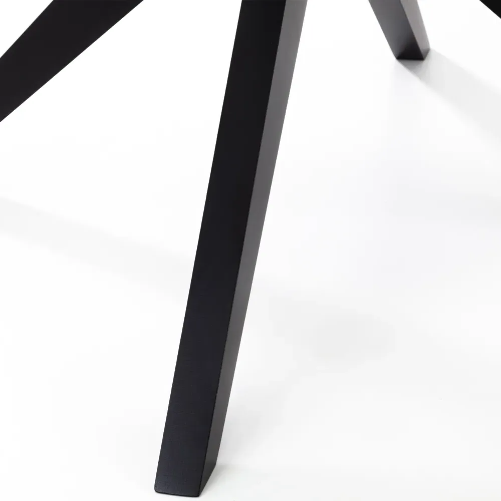 Hayden Round Glass Table - Black, Beech