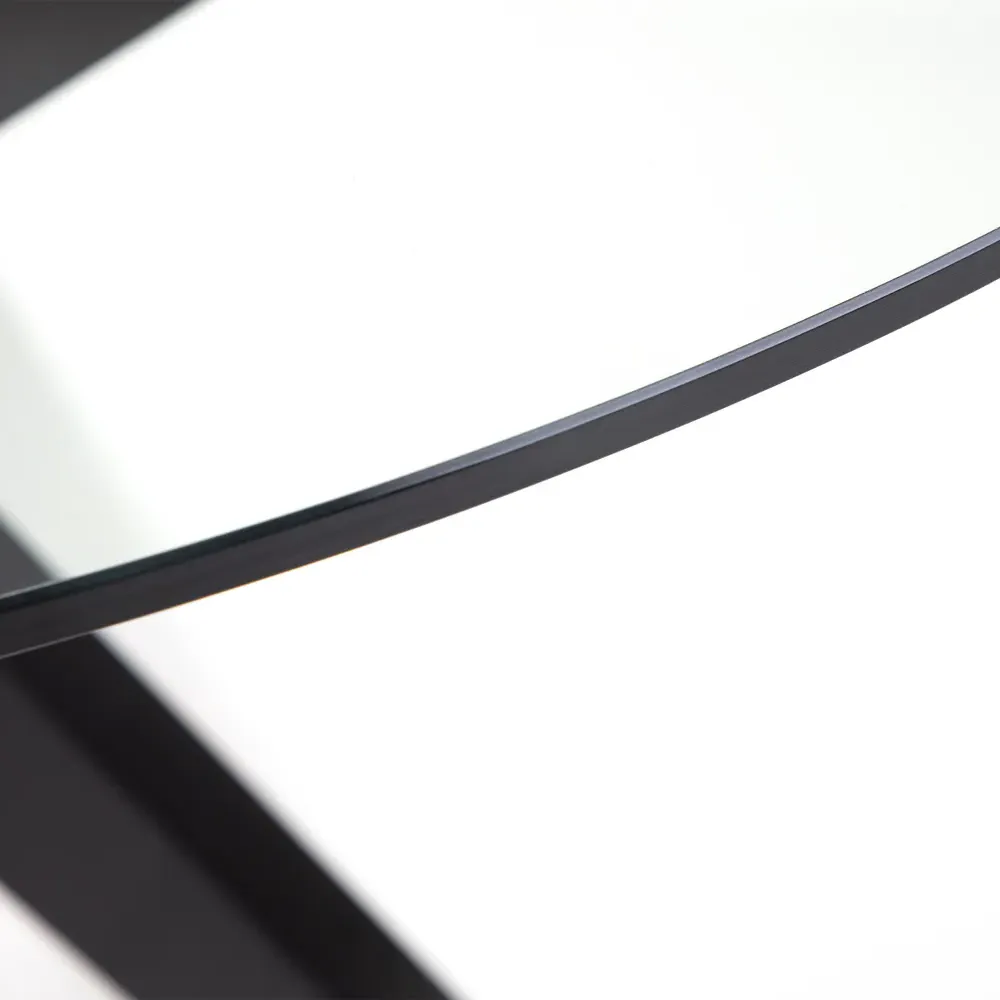 Hayden Round Glass Table - Black, Beech