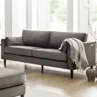 Hayward 3-Seater Grand Sofa - Grey, Velvet