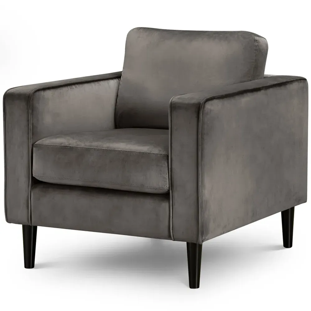 Hayward Velvet Armchair - Grey