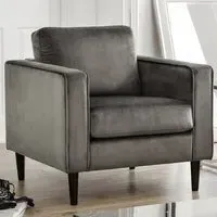 Hayward Velvet Armchair - Grey