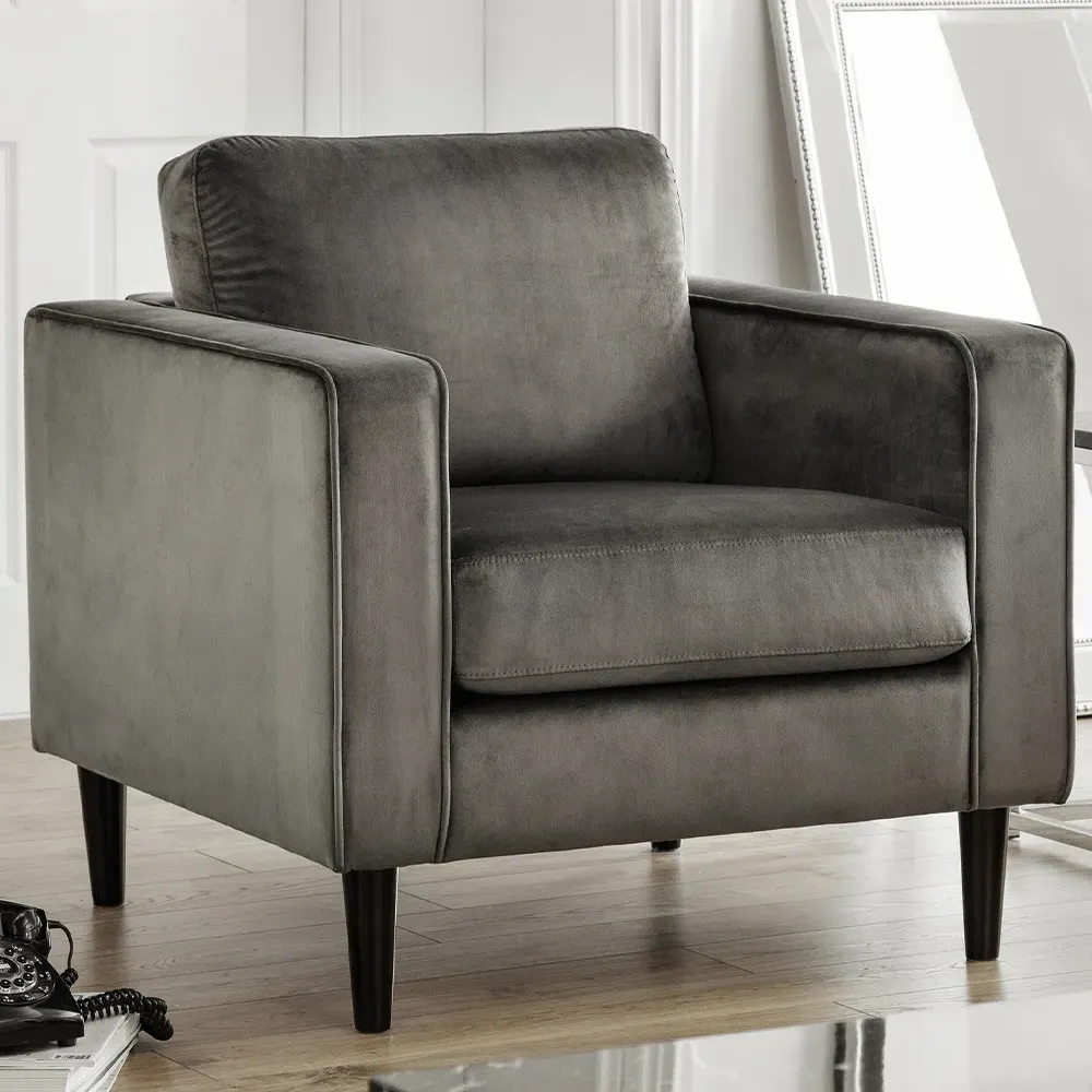 Hayward Velvet Armchair - Grey image