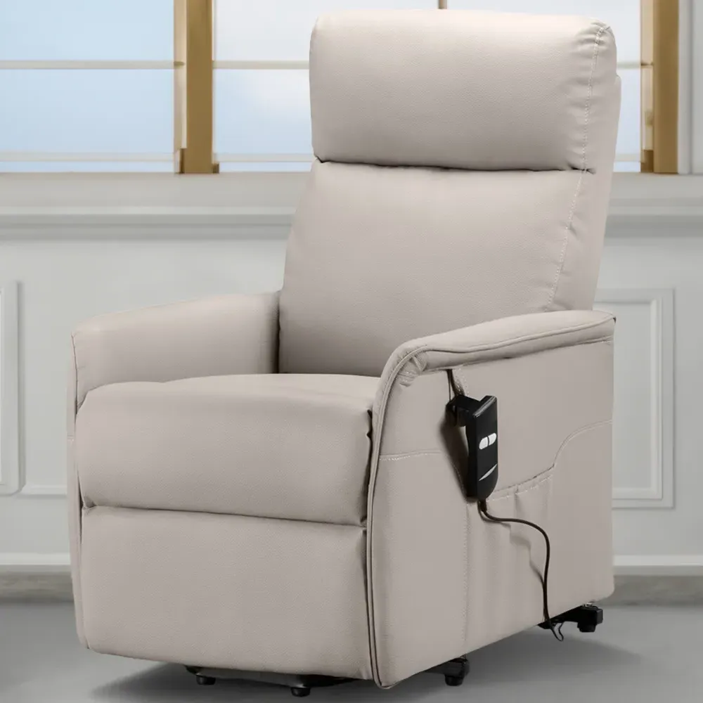 Helena Riser Recliner Chair - Pebble, Faux Leather