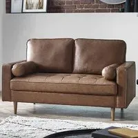 Henley 2-Seater Sofa with Bolsters - Brown, Faux Leather