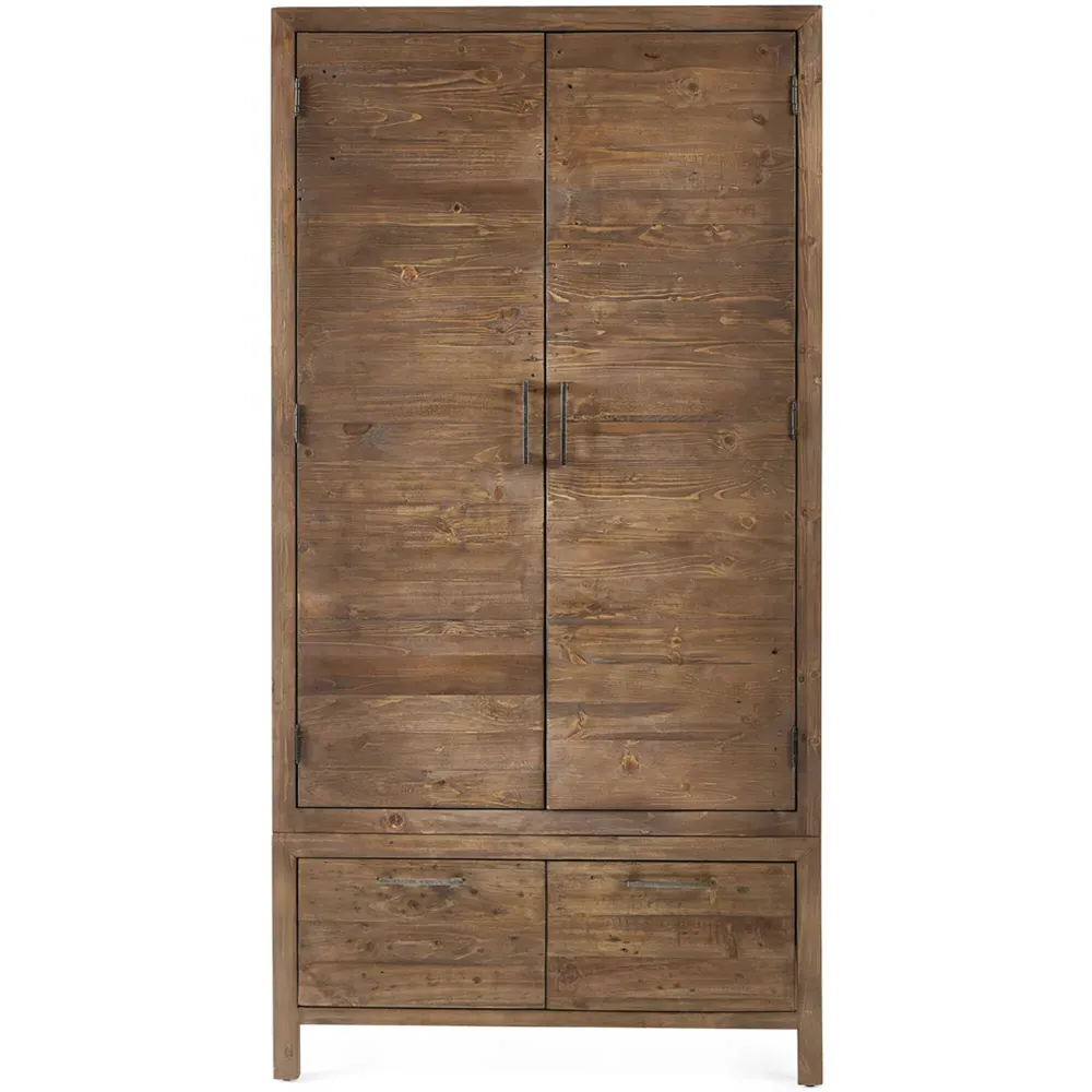 Heritage 2 Door 2 Drawer Wardrobe - Brown