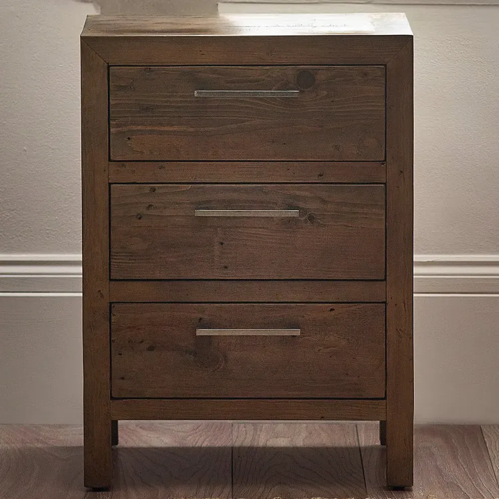 Heritage 3 Drawer Bedside Table - Brown, Wood image