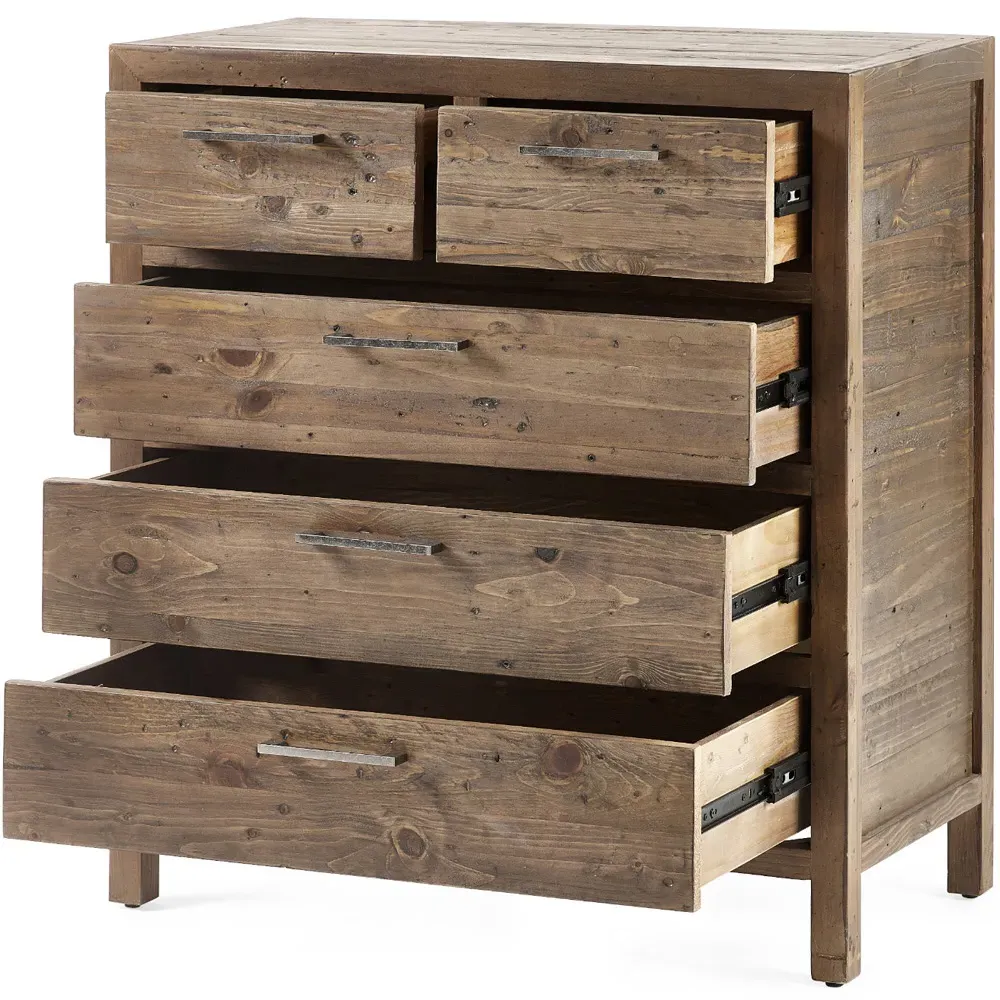 Heritage 5 Drawer Chest of Drawers - Brown