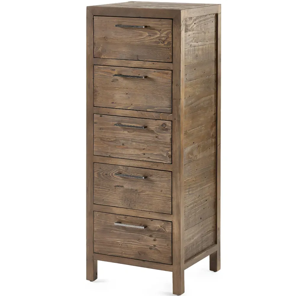 Heritage 5 Drawer Tallboy - Brown