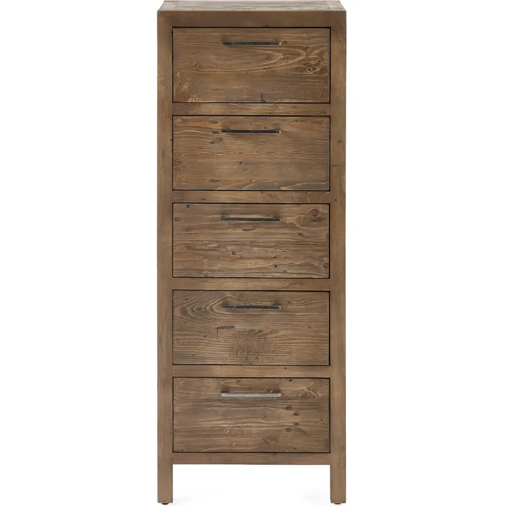 Heritage 5 Drawer Tallboy - Brown