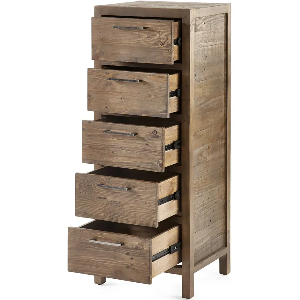 Heritage 5 Drawer Tallboy - Brown