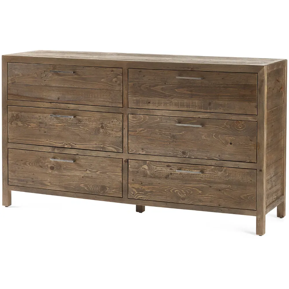 Heritage 6 Drawer Wide Chest of Drawers - Brown