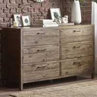 Heritage 6 Drawer Wide Chest of Drawers - Brown