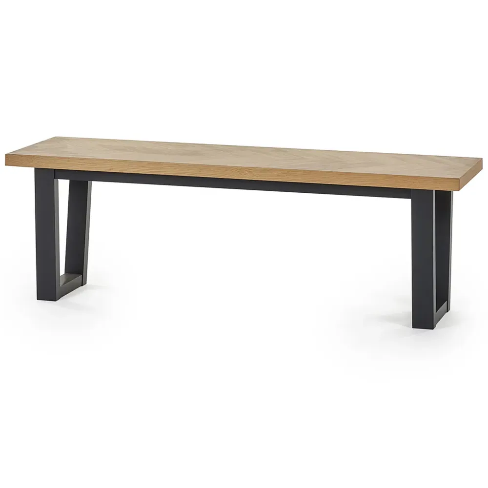 Hilton 2-Seater Dining Bench - White Oak, Black