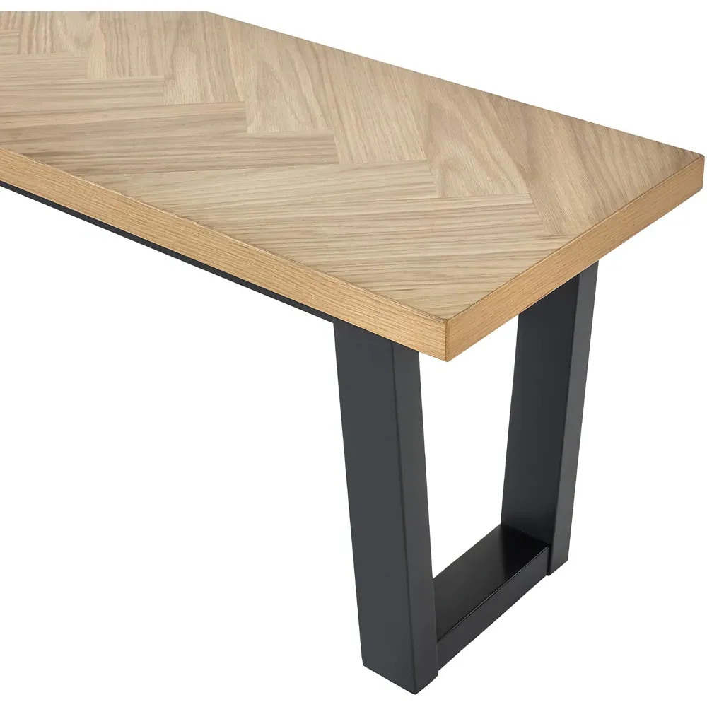 Hilton 2-Seater Dining Bench - White Oak, Black