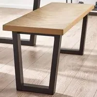 Hilton 2-Seater Dining Bench - White Oak, Black