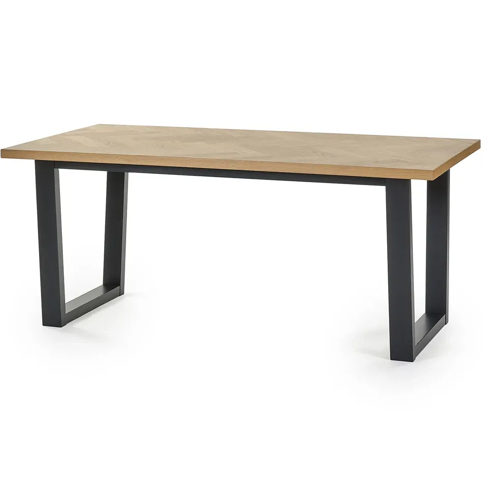 Hilton 4 Seater Dining Table - Black, Oak