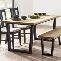 Hilton 4 Seater Dining Table - Black, Oak