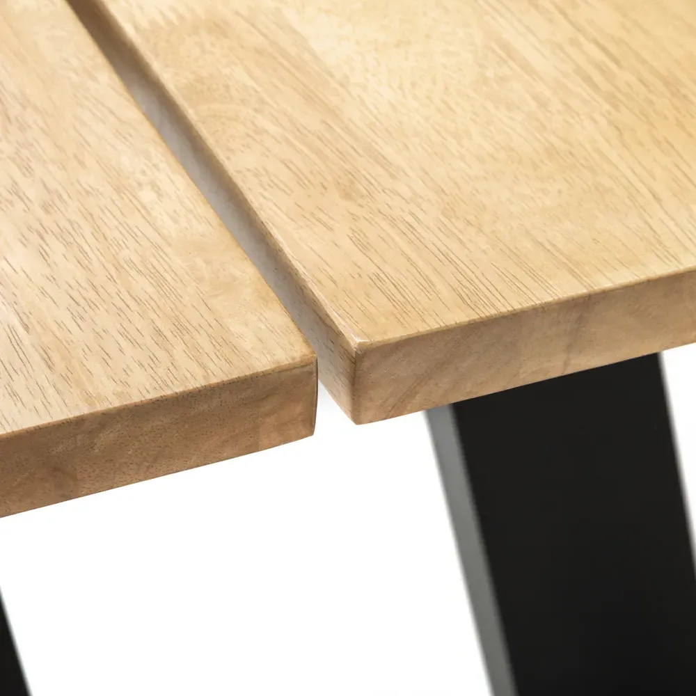 Hockley 2-Seater Dining Bench - Black, Oak