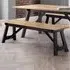 Hockley 2-Seater Dining Bench - Black, Oak