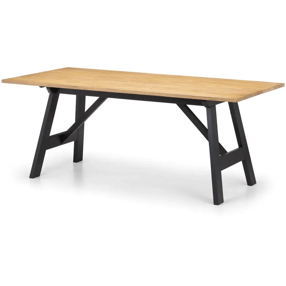Hockley 4 Seater Dining Table - Black, Oak