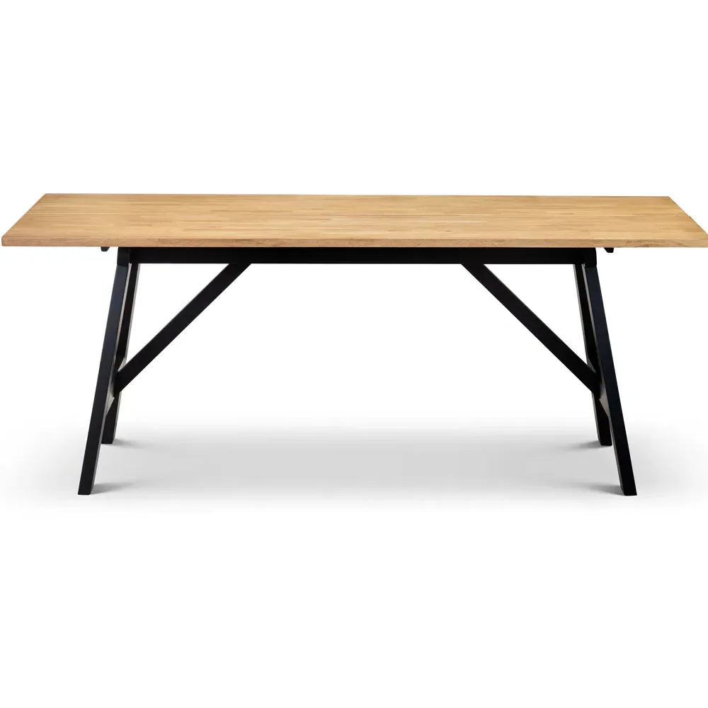 Hockley 4 Seater Dining Table - Black, Oak