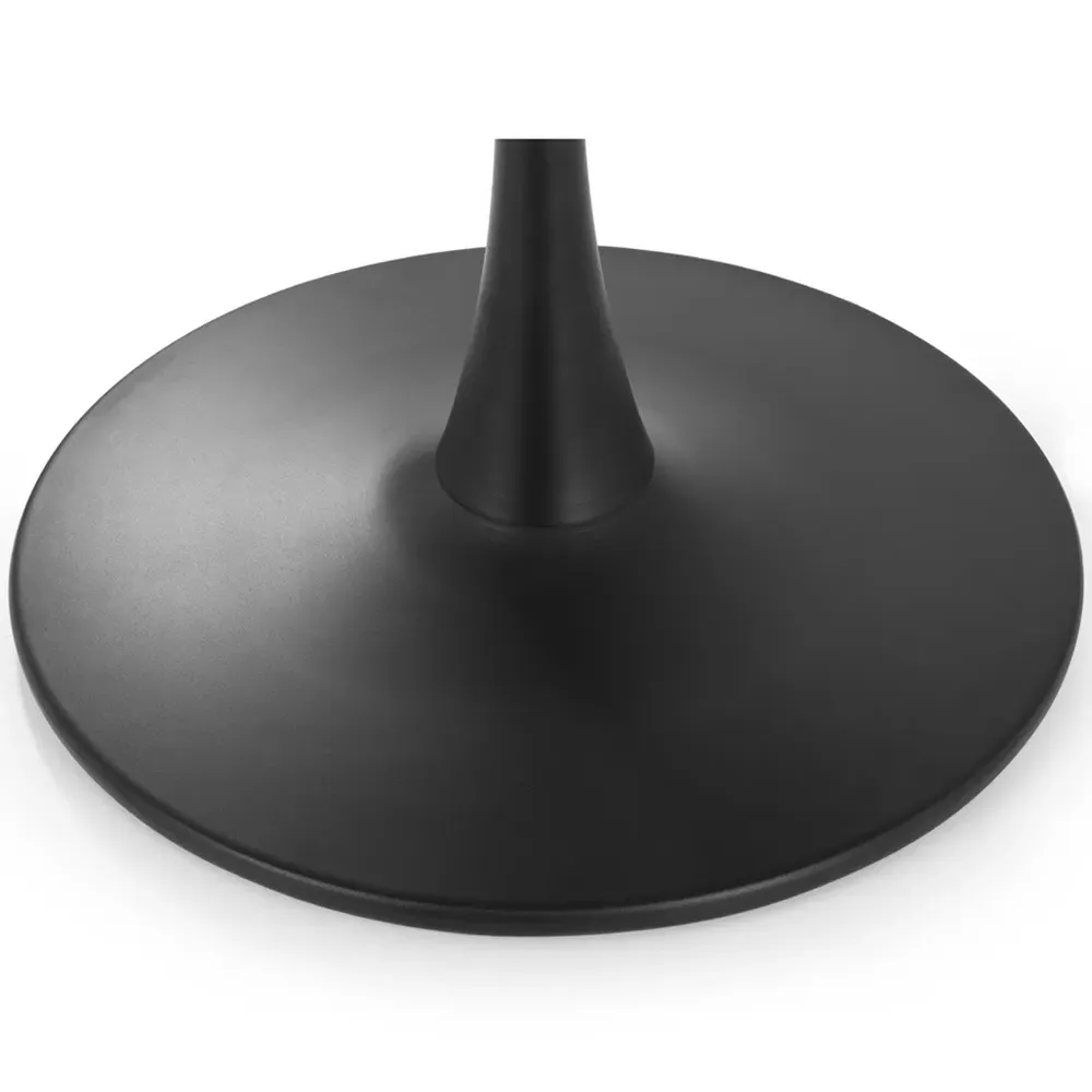 Holland 4-Seater Round Pedestal Dining Table - Black, Marble