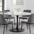 Holland 4-Seater Round Pedestal Dining Table - Black, Marble