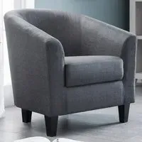 Hugo Tub Chair - Slate Grey, Linen