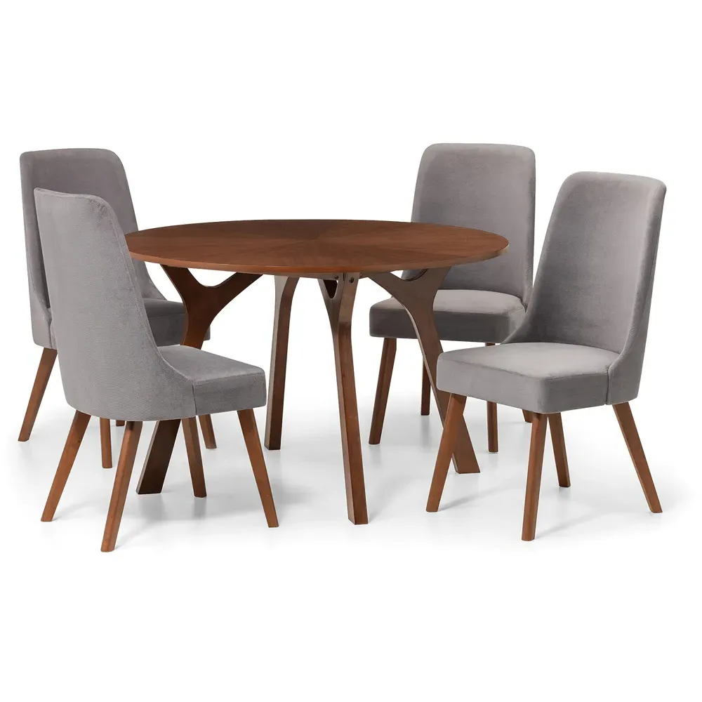 Huxley Round Dining Table - Brown, Walnut