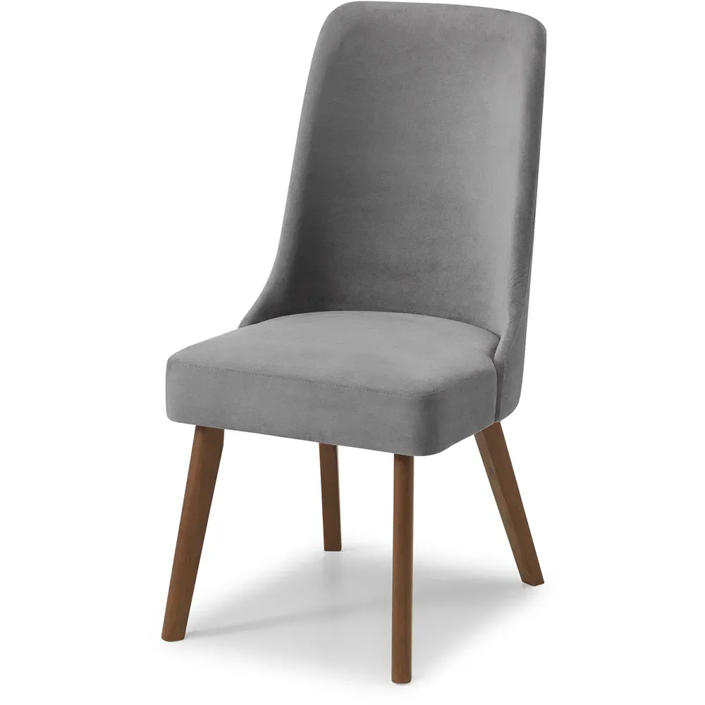 Huxley Set of 2 Dining Chairs - Grey, Chenille