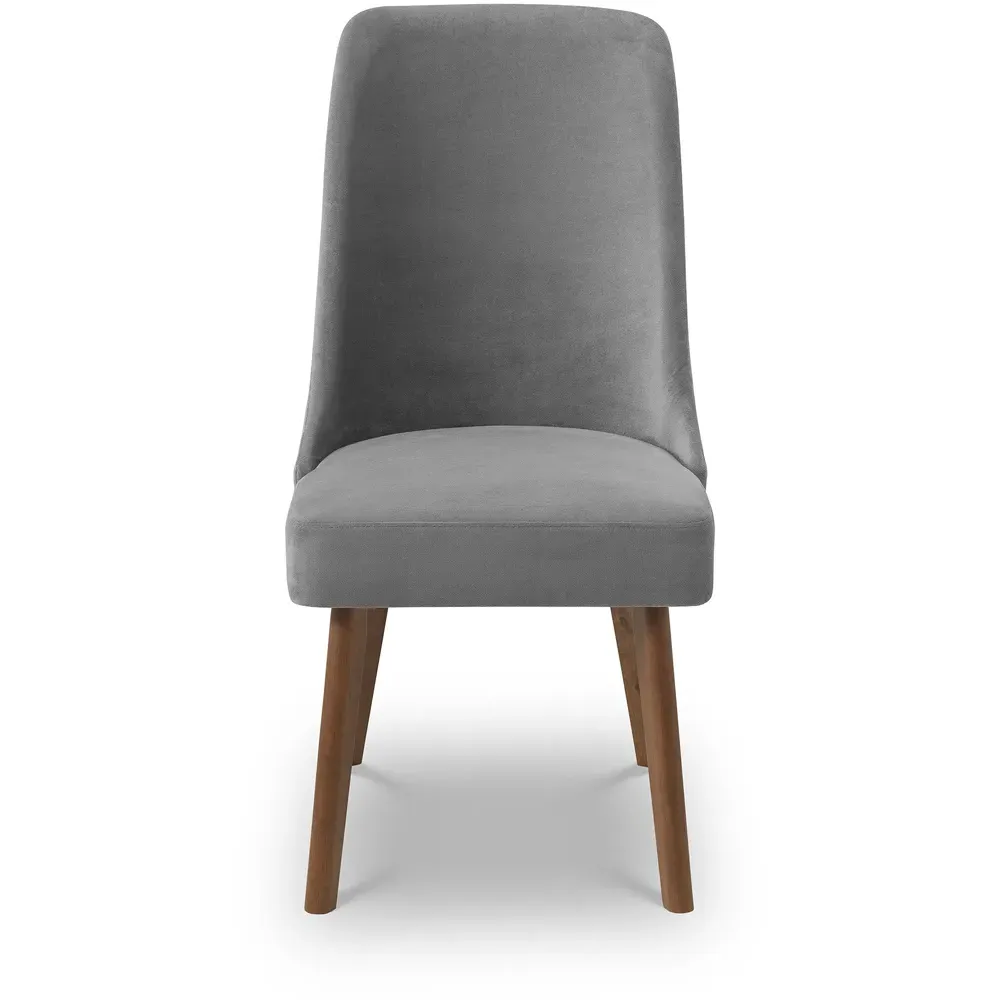 Huxley Set of 2 Dining Chairs - Grey, Chenille