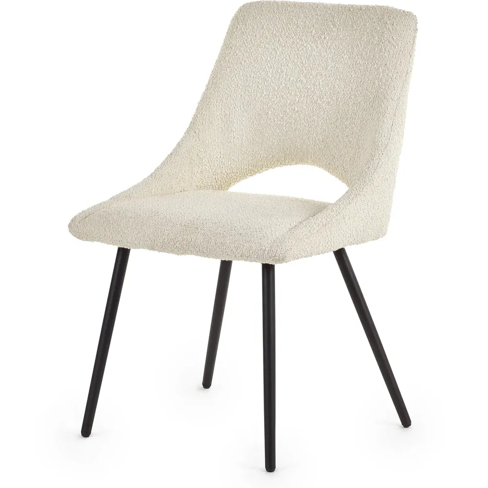 Iris Set of 2 Dining Chairs - Ivory, Boucle