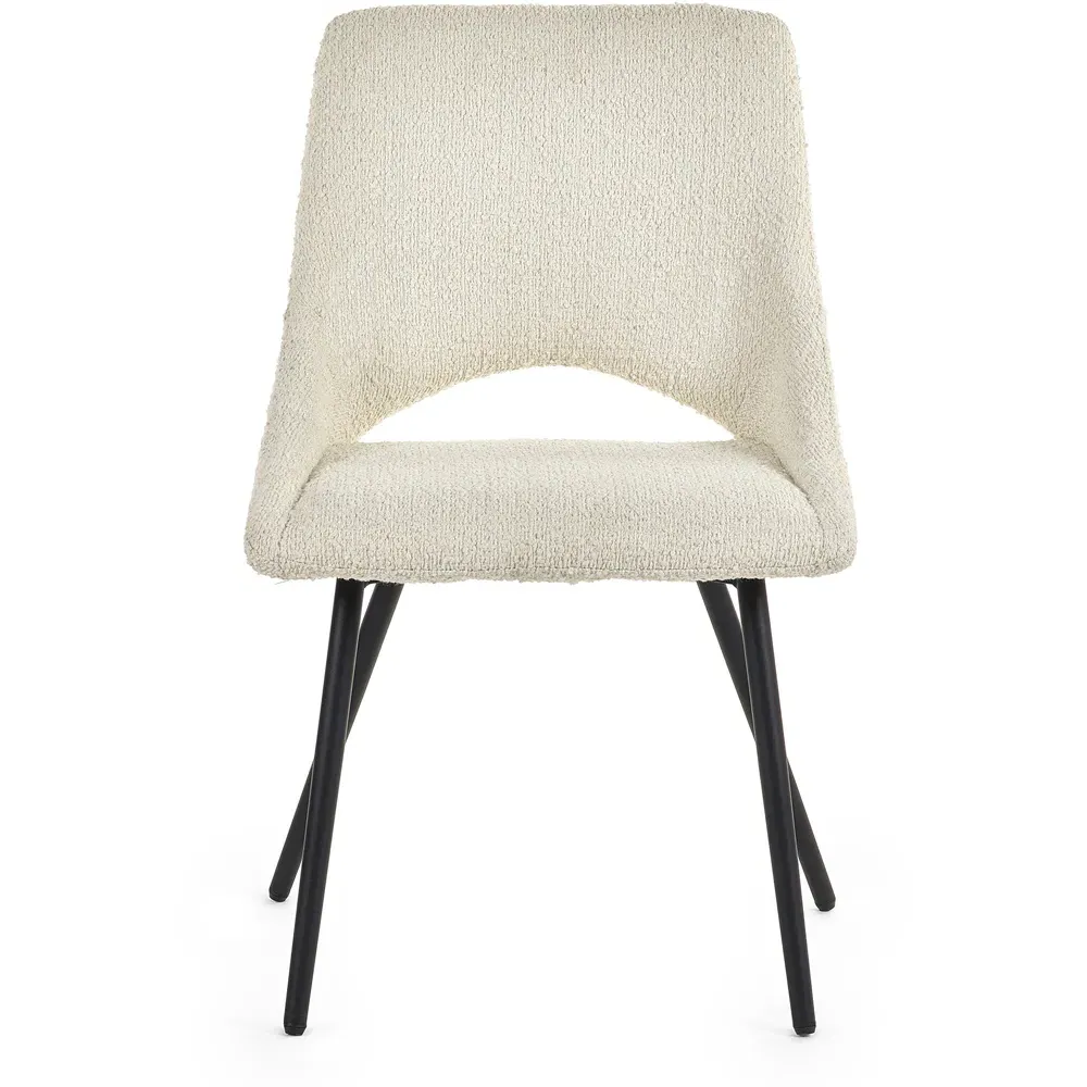 Iris Set of 2 Dining Chairs - Ivory, Boucle