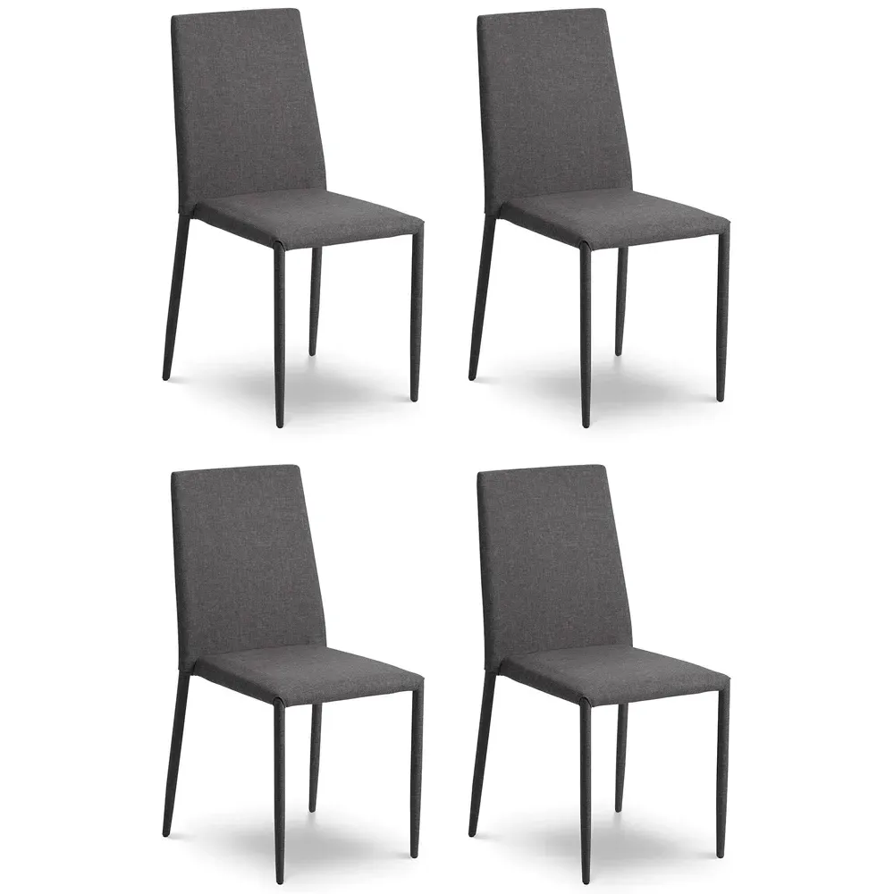 Jazz Fabric Chairs Set of 4 - Slate Grey
