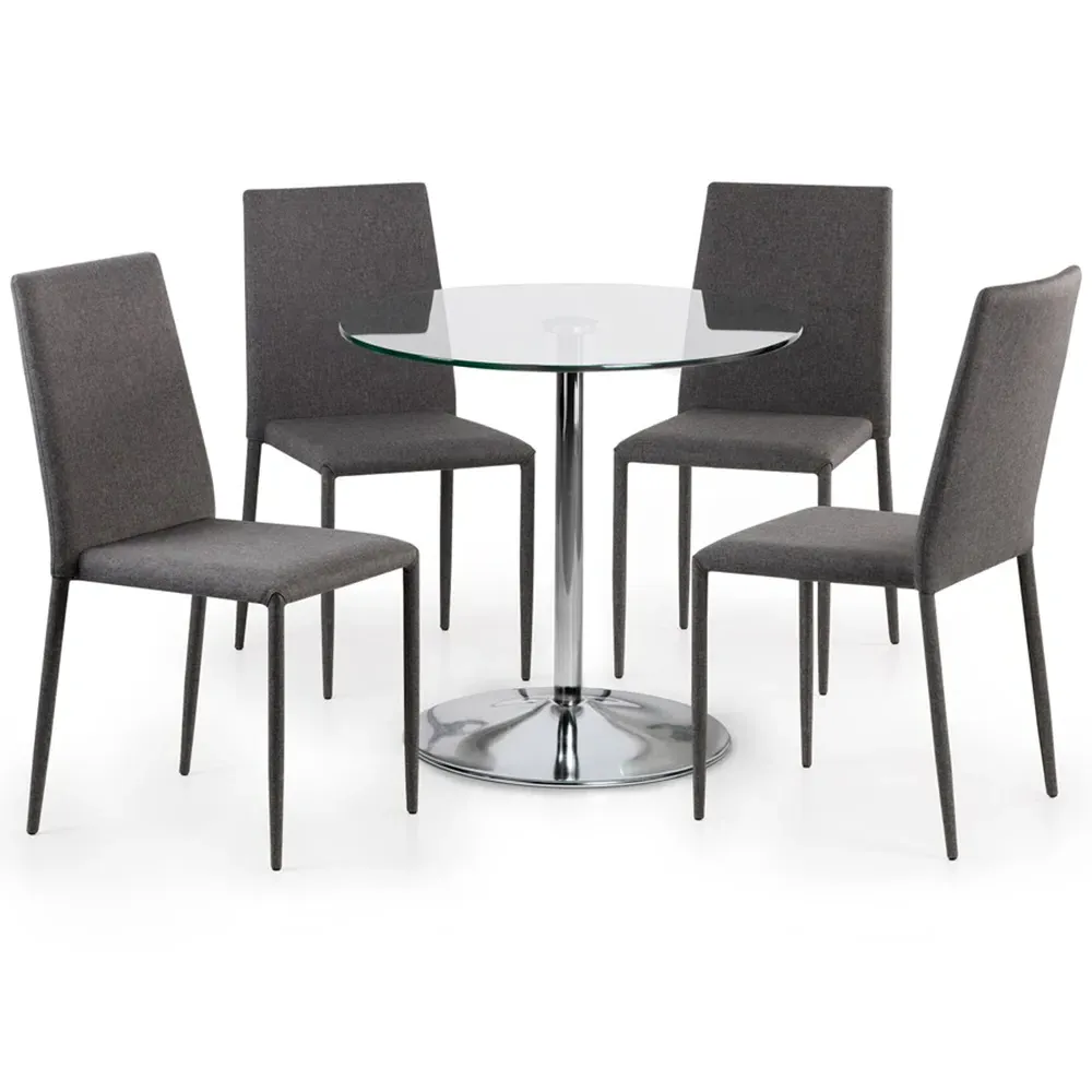 Jazz Fabric Chairs Set of 4 - Slate Grey