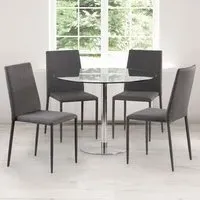 Jazz Fabric Chairs Set of 4 - Slate Grey