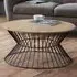 Jersey Euro Oak Round Wire Coffee Table - Black, Oak