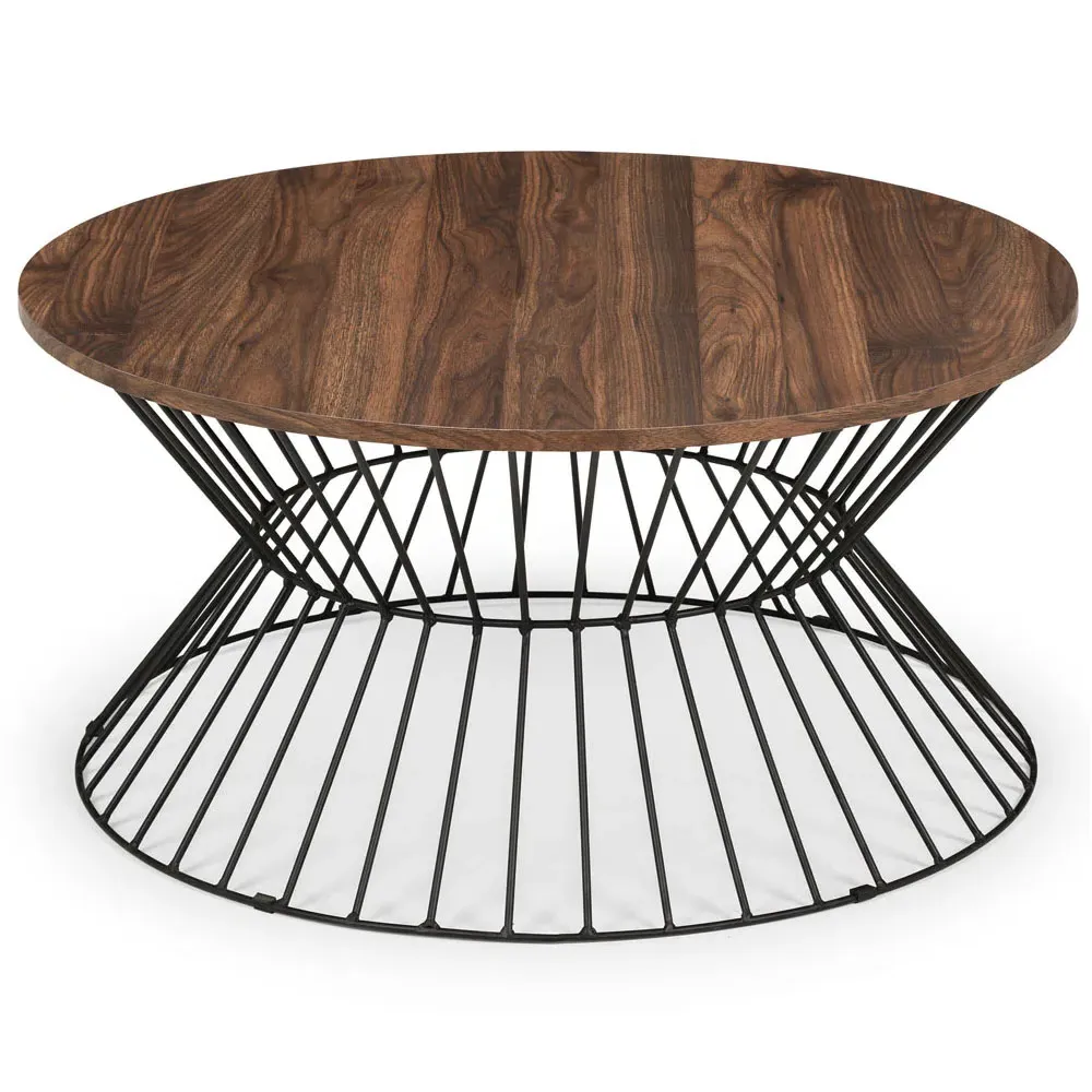 Jersey Round Wire Coffee Table - Black, Walnut