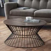 Jersey Round Wire Coffee Table - Black, Walnut
