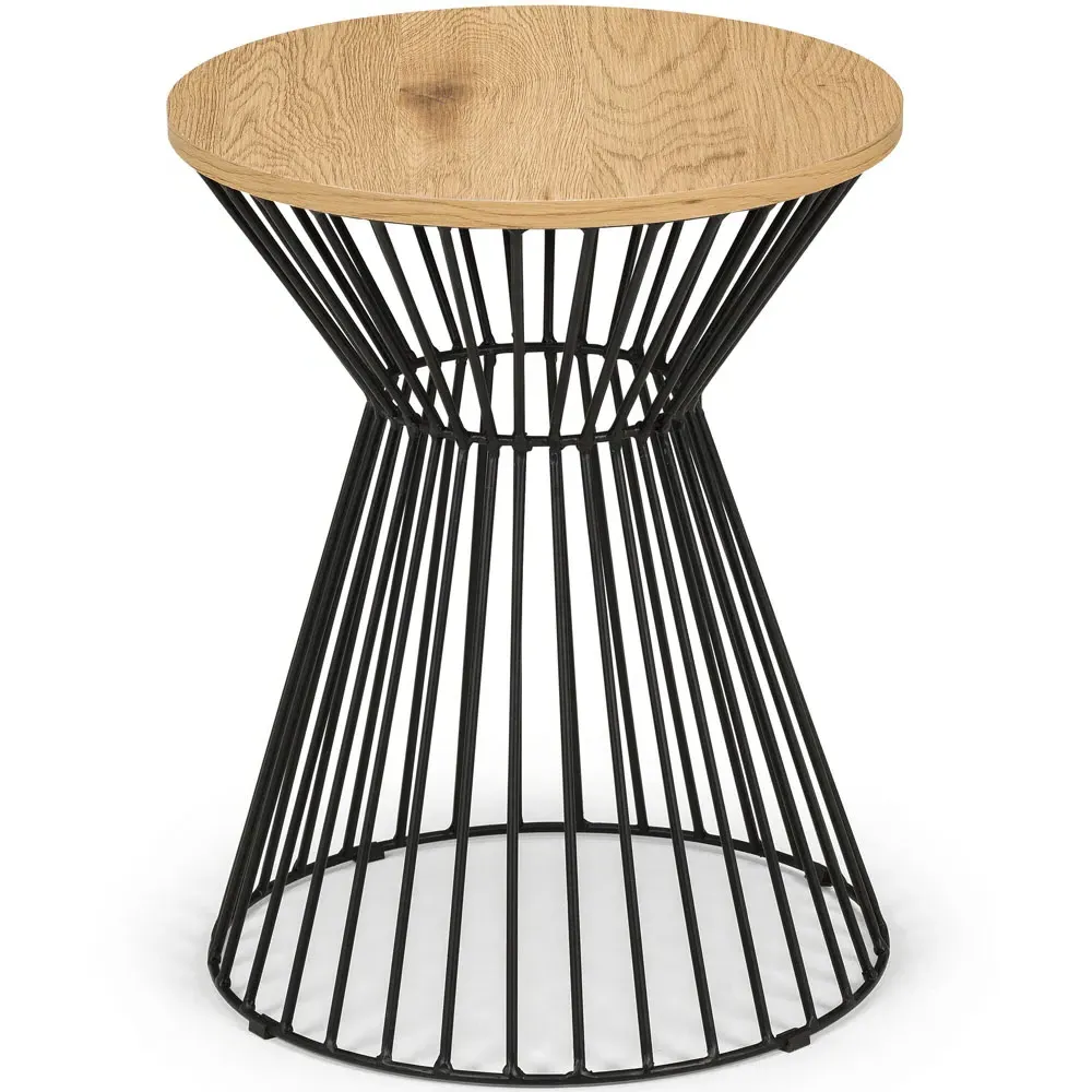 Jersey Round Wire Lamp Table - Oak