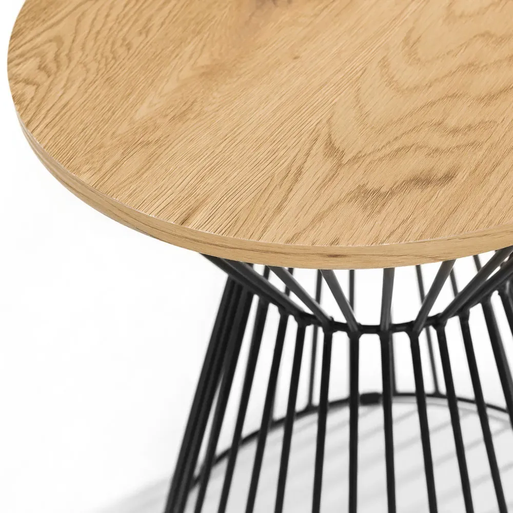 Jersey Round Wire Lamp Table - Oak