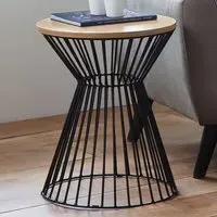 Jersey Round Wire Lamp Table - Oak