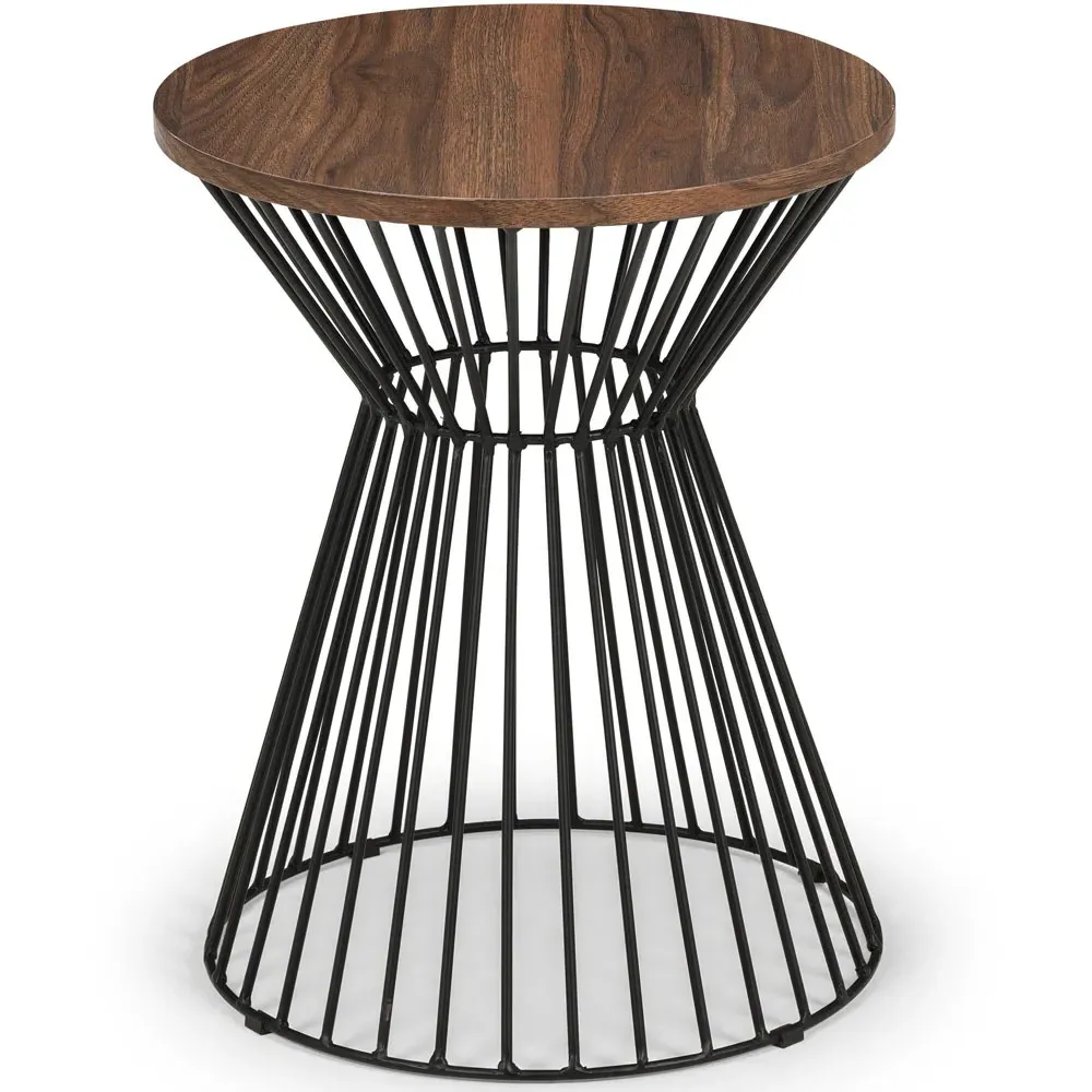 Jersey Round Wire Lamp Table - Walnut