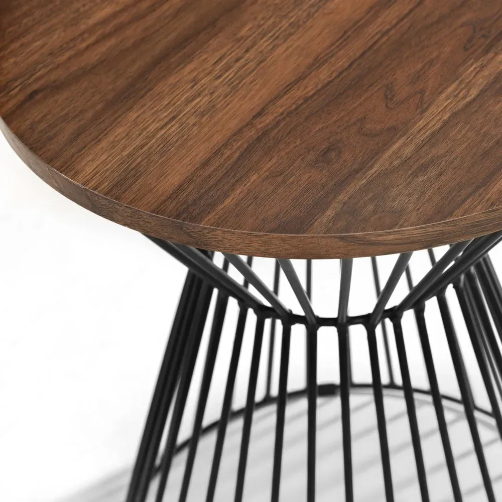 Jersey Round Wire Lamp Table - Walnut